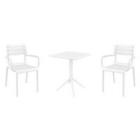 Paris Bistro Set with Sky 24" Square Folding Table White S282114