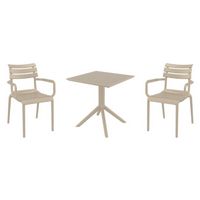Paris Dining Set with Sky 27" Square Table Taupe S282108