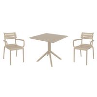 Paris Dining Set with Sky 31" Square Table Taupe S282106
