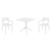 Paris Dining Set with Sky 31" Square Table White S282106