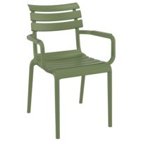 Paris Resin Outdoor Arm Chair Olive Green ISP282