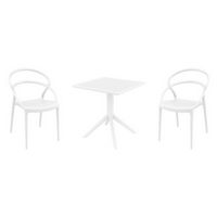 Pia Dining Set with Sky 27" Square Table White S086108