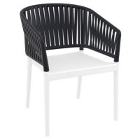 Portofino Outdoor Dining Armchair White - Black ISP212