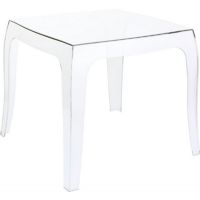 Queen Polycarbonate Square side Table Transparent ISP065