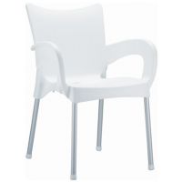 RJ Resin Outdoor Arm Chair White ISP043