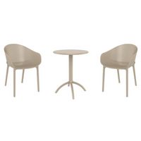 Sky Bistro Set with Octopus 24" Round Table Taupe S102160