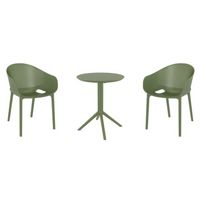 Sky Pro Bistro Set with Sky 24" Round Folding Table Olive Green S151121