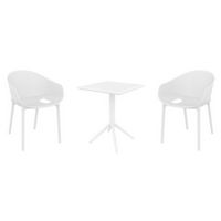 Sky Pro Bistro Set with Sky 24" Square Folding Table White S151114