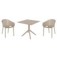 Sky Pro Dining Set with Sky 31" Square Table Taupe S151106
