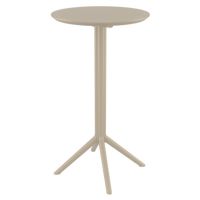 Sky Round Folding Bar Table 24 inch Taupe ISP122