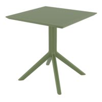 Sky Square Outdoor Dining Table 27 inch Olive Green ISP108