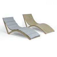 Slim Stacking Pool Lounger Taupe with Canvas Granite Paddings Set of 2 ISP0872C