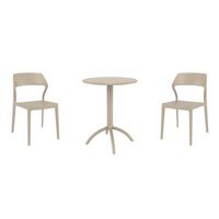 Snow Bistro Set with Octopus 24" Round Table Taupe S092160