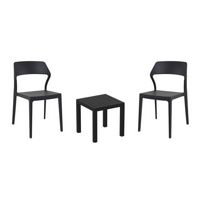 Snow Conversation Set with Ocean Side Table Black S092066