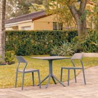 Snow Patio Dining Set with 2 Chairs Dark Gray ISP1066S