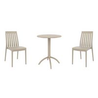 Soho Bistro Set with Octopus 24" Round Table Taupe S054160
