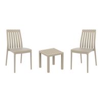 Soho Conversation Set with Ocean Side Table Taupe S054066
