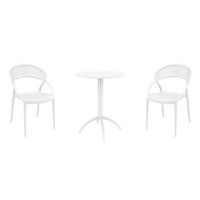 Sunset Bistro Set with Octopus 24" Round Table White S088160