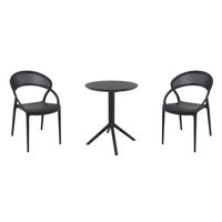 Sunset Bistro Set with Sky 24" Round Folding Table Black S088121