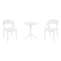 Sunset Bistro Set with Sky 24" Round Folding Table White S088121