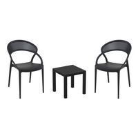Sunset Conversation Set with Ocean Side Table Black S088066