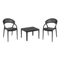 Sunset Conversation Set with Sky 24" Side Table Black S088109