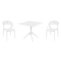 Sunset Dining Set with Sky 31" Square Table White ISP1068S