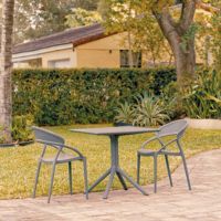 Sunset Patio Dining Set with 2 Chairs Dark Gray ISP1068S
