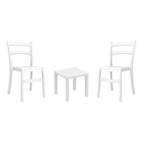 Tiffany Conversation Set with Ocean Side Table White S018066