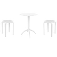Tom Bistro Set with Octopus 24" Round Table White S286160