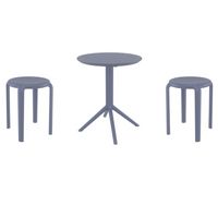 Tom Bistro Set with Sky 24" Round Folding Table Dark Gray S286121