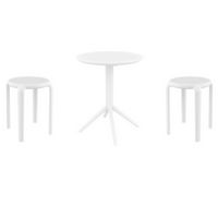 Tom Bistro Set with Sky 24" Round Folding Table White S286121