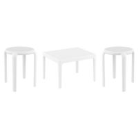 Tom Conversation Set with Sky 24" Side Table White S286109