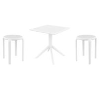 Tom Dining Set with Sky 27" Square Table White S286108