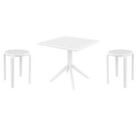 Tom Dining Set with Sky 31" Square Table White S286106