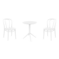 Victor Bistro Set with Sky 24" Round Folding Table White S252121