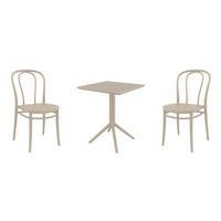 Victor Bistro Set with Sky 24" Square Folding Table Taupe S252114