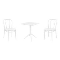 Victor Bistro Set with Sky 24" Square Folding Table White S252114