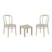 Victor Conversation Set with Ocean Side Table Taupe S252066