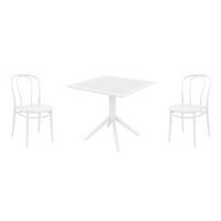 Victor Dining Set with Sky 31" Square Table White S252106