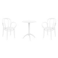 Victor XL Bistro Set with Octopus 24" Round Table White S253160