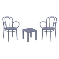 Victor XL Conversation Set with Ocean Side Table Dark Gray S253066