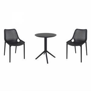 Air Bistro Set with Sky 24" Round Folding Table Black S014121