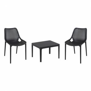 Air Conversation Set with Sky 24" Side Table Black S014109