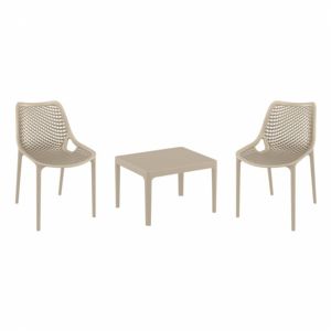 Air Conversation Set with Sky 24" Side Table Taupe S014109