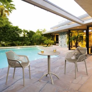 Air XL Bistro Set with Octopus 24" Round Table Taupe S007160