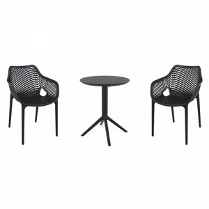 Air XL Bistro Set with Sky 24" Round Folding Table Black S007121
