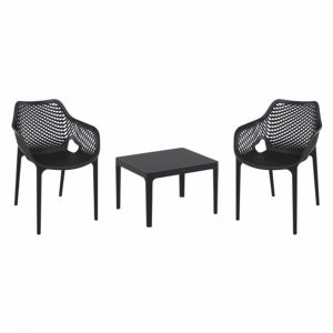 Air XL Conversation Set with Sky 24" Side Table Black S007109