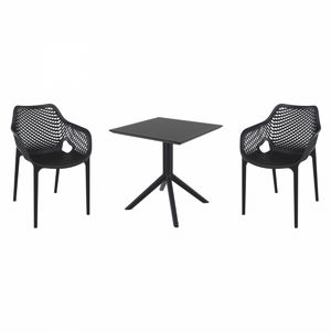 Air XL Dining Set with Sky 27" Square Table Black S007108