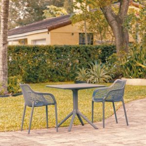 Air XL Patio Dining Set with 2 Arm Chairs Dark Gray ISP1062S